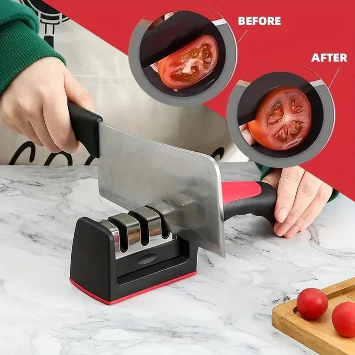 Multifunctional 3 Steps Manual Knife & Scissors Sharpener | Professional Kitchen Tool | With 20 Days Money Back Guarantee