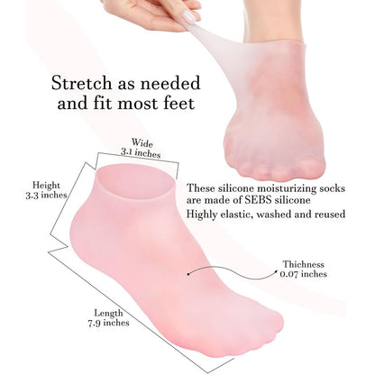 1 Pair Silicone Moisturizing Gel Heel Socks – Cracked Heel Repair & Foot Care Solution