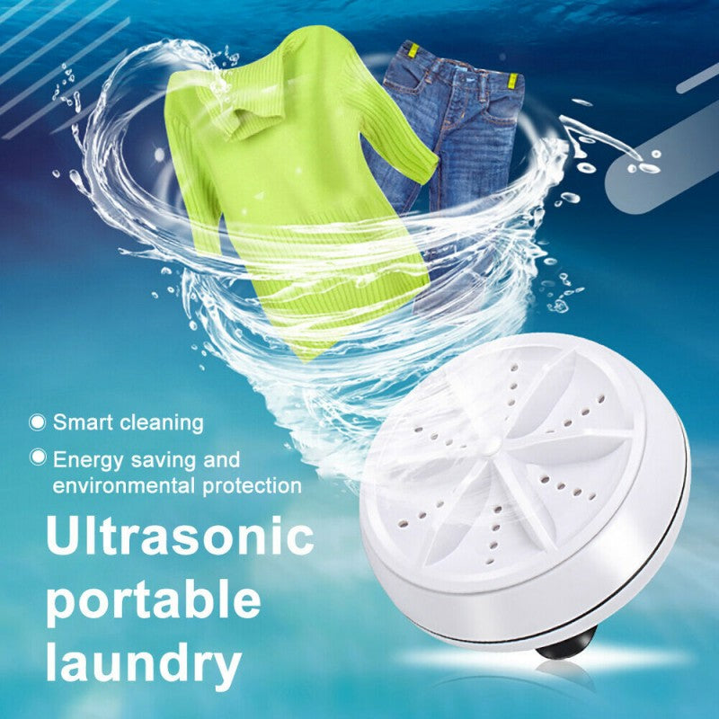 Mini Portable Ultrasonic Turbine Washing Machine Turner | USB Powered Compact Washer | With 20-Day Money Back Guarantee