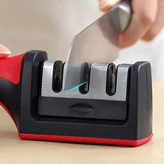 Multifunctional 3 Steps Manual Knife & Scissors Sharpener | Professional Kitchen Tool | With 20 Days Money Back Guarantee