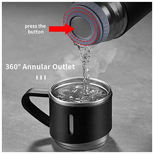 3 Cup Double-Layer Stainless Steel Vacuum Flask Set | Hot & Cold Thermos Bottle | With 20-Day Money Back Guarantee |