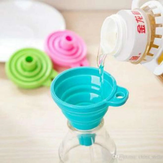 Collapsible Silicone Foldable Funnel – Space-Saving Kitchen Tool for Easy Liquid & Dry Transfers