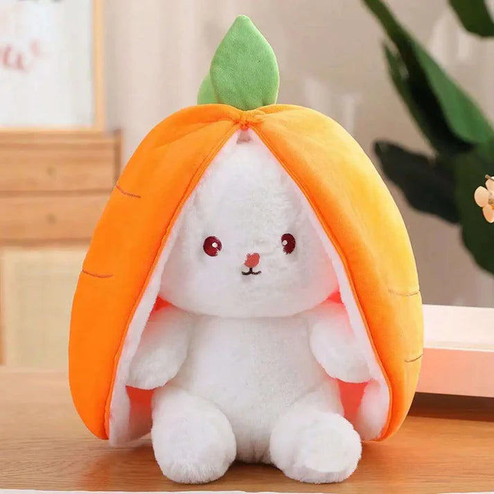 Cute Reversible Floppy Bunny Carrot Plush Toy (25cm/10inch) – Soft 2-in-1 Stuffed Animal for Kids & Gifting