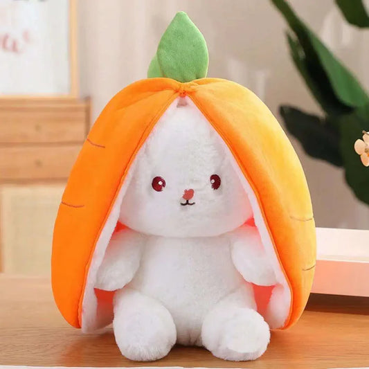 Cute Reversible Floppy Bunny Carrot Plush Toy (25cm/10inch) – Soft 2-in-1 Stuffed Animal for Kids & Gifting