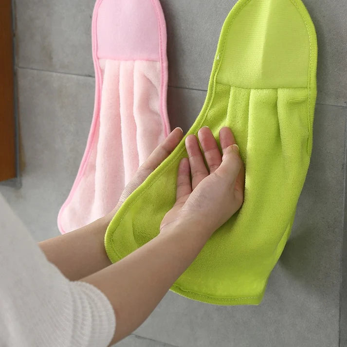 1Pcs Hanging Kitchen Microfiber Hand Towel – Soft & Absorbent Towel with Loop for Easy Hanging