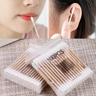 100 PC Ear Cleaning Cotton Buds – Soft Double-Tipped Swabs for Daily Hygiene & Makeup Use