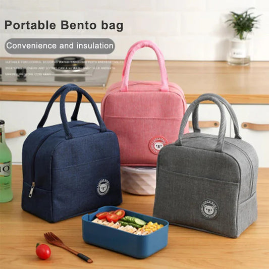 Imported Quality Portable Thermal Insulated Lunch Bag – Random Color Food Storage for School, Office & Travel