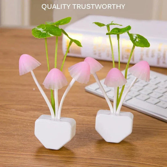 2Pcs Sensor LED Mushroom Night Light – Plug-In Auto Sensor Lamp for Bedroom, Hallway & Kids Room