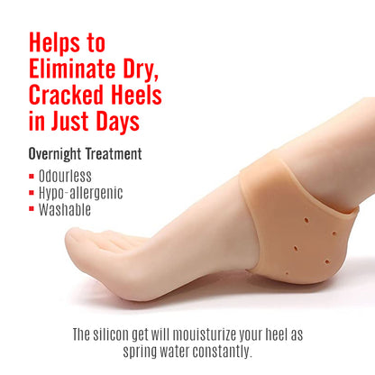 Silicone Heel Protectors – Moisturizing Gel Socks for Cracked Heels & Dry Feet Relief