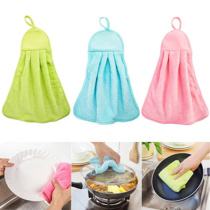 1Pcs Hanging Kitchen Microfiber Hand Towel – Soft & Absorbent Towel with Loop for Easy Hanging