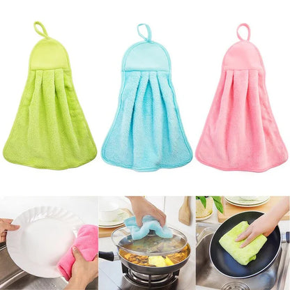 1Pcs Hanging Kitchen Microfiber Hand Towel – Soft & Absorbent Towel with Loop for Easy Hanging
