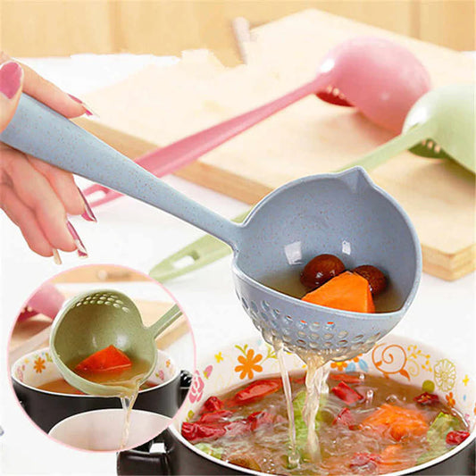 Cooking Shovels 2 in 1 Long Handle Soup Spoon – Multipurpose Kitchen Utensil