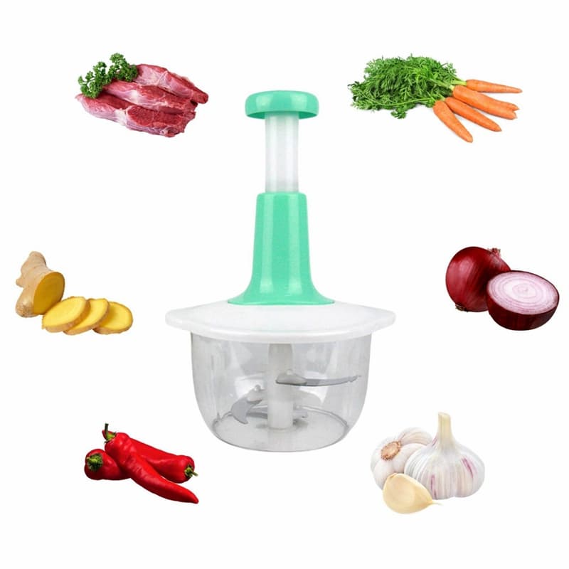 Multifunctional Hand Pat Chopper and Mixer – 1.5L Manual Food Processor for Vegetables, Fruits & More