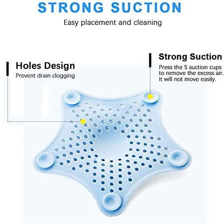 Silicone Sink Star Drain Cover – Anti-Clog Hair & Food Catcher for Kitchen & Bathroom