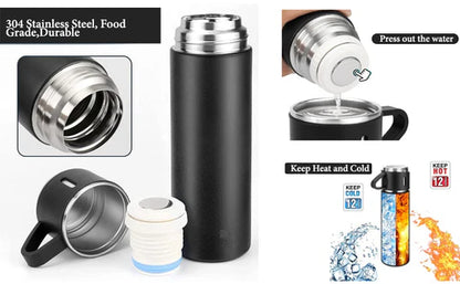 3 Cup Double-Layer Stainless Steel Vacuum Flask Set | Hot & Cold Thermos Bottle | With 20-Day Money Back Guarantee |