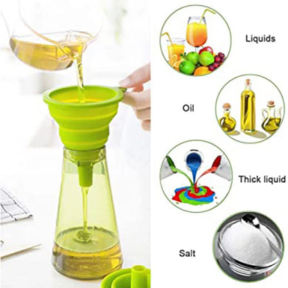 Collapsible Silicone Foldable Funnel – Space-Saving Kitchen Tool for Easy Liquid & Dry Transfers