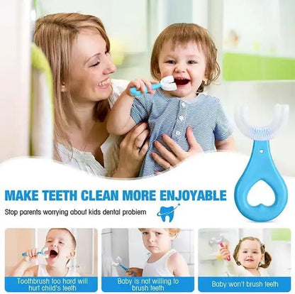 U-Shaped Silicone Baby Toothbrush – Soft 360° Kids Toothbrush for Toddlers & Infants