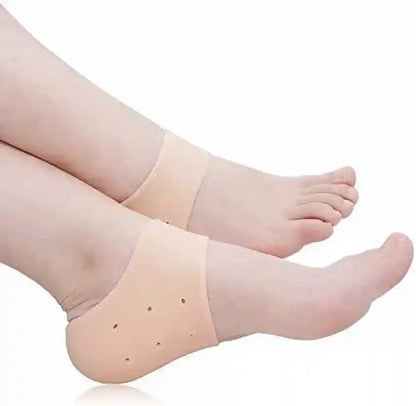 Silicone Heel Protectors – Moisturizing Gel Socks for Cracked Heels & Dry Feet Relief