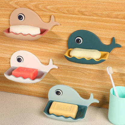 Whale Design Fish Soap Holder – Cute Bathroom Soap Box with Drain