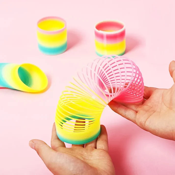 1PC Rainbow Coil Party Walking Slinky Spring Toy – Fun Stress Relief Toy for Kids & Adults