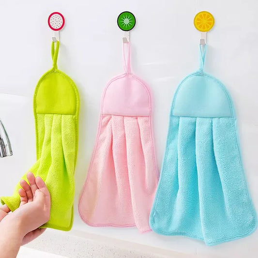 1Pcs Hanging Kitchen Microfiber Hand Towel – Soft & Absorbent Towel with Loop for Easy Hanging