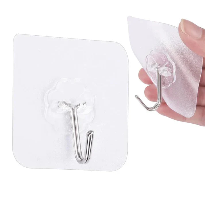 5Pcs Self Adhesive Door Wall Hanger Hooks – Strong Waterproof Stickers for Keys, Towels & More