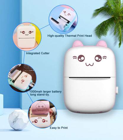 Mini Portable Bluetooth Thermal Printer – Pocket-Size Inkless Printer for Labels & Stickers