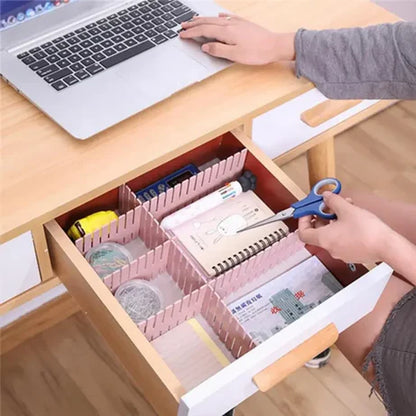 4pcs Adjustable Plastic Grid Drawer Dividers – DIY Plastic Storage Organizers for Kitchen, Office & Home