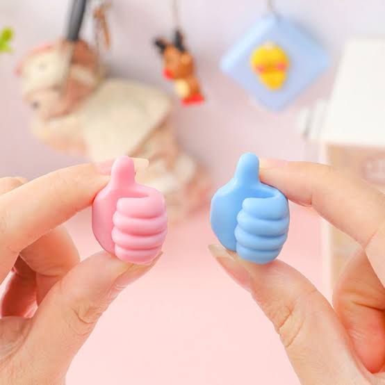 5 Pcs Self Adhesive Wall Thumb Hook – Strong Thumb Shape Hooks (Random Colors)