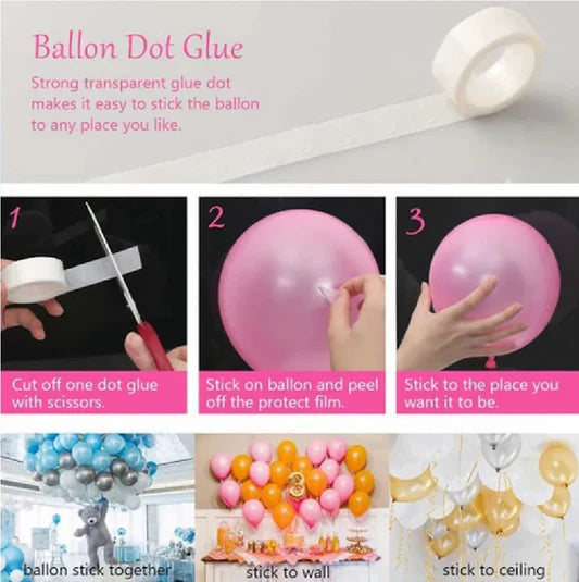 100Pcs Adhesive Double-Sided Balloon Glue Dots – Invisible Stickers for Balloon Decoration & Party Setup