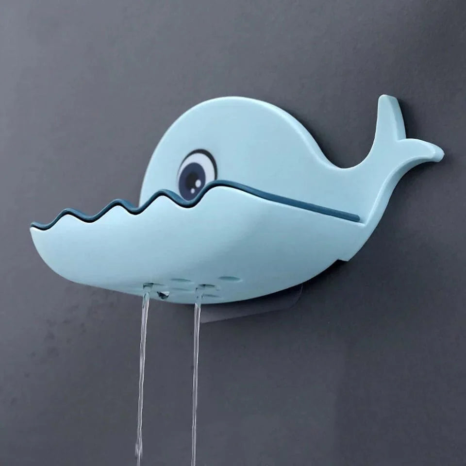 Whale Design Fish Soap Holder – Cute Bathroom Soap Box with Drain