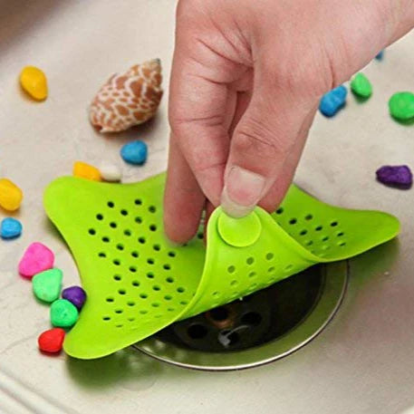 Silicone Sink Star Drain Cover – Anti-Clog Hair & Food Catcher for Kitchen & Bathroom