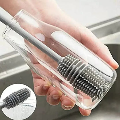Silicone Long Cup Brush (8.5 Inch) – Flexible Bottle Cleaning Brush for Cups, Tumblers & Baby Bottles