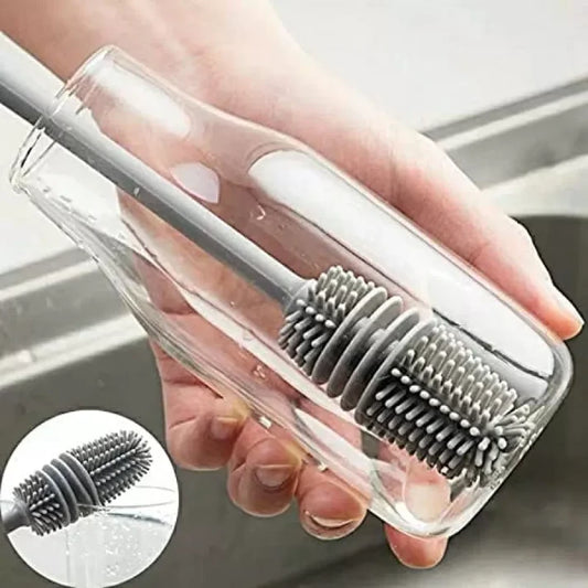 Silicone Long Cup Brush (8.5 Inch) – Flexible Bottle Cleaning Brush for Cups, Tumblers & Baby Bottles