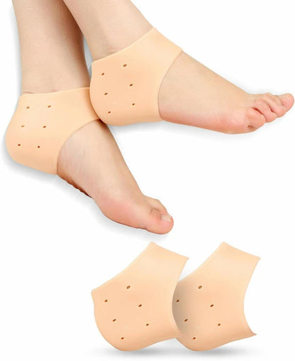 Silicone Heel Protectors – Moisturizing Gel Socks for Cracked Heels & Dry Feet Relief