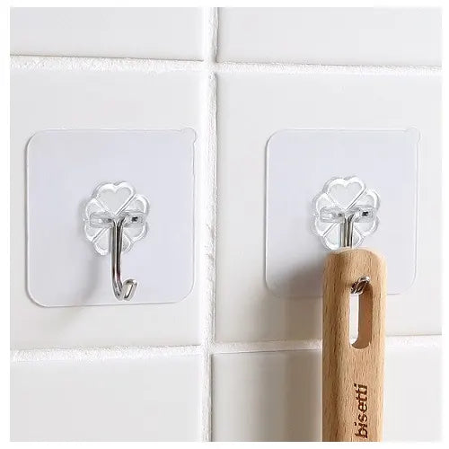 5Pcs Self Adhesive Door Wall Hanger Hooks – Strong Waterproof Stickers for Keys, Towels & More