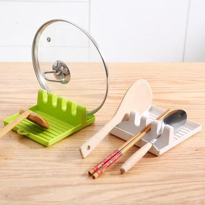 1 PC Lid and Spoon Rest Kitchen Organizer – Heat-Resistant Stand for Utensils, Pot Lids & Cooking Tools