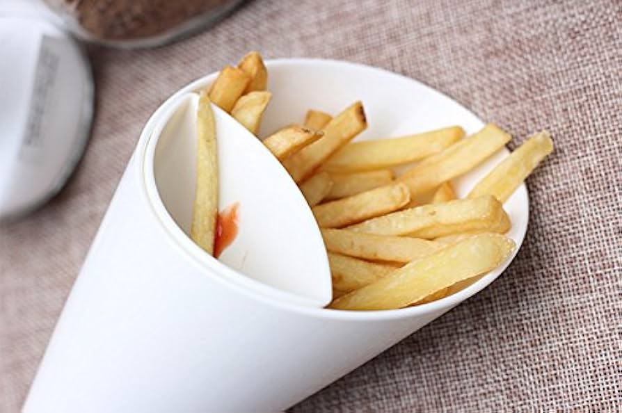 French Fries Dipping Cone – Ketchup Dipper & Veggie Holder | Snack & Condiment Server for Home & Parties | With 20-Day Money Back Guarantee