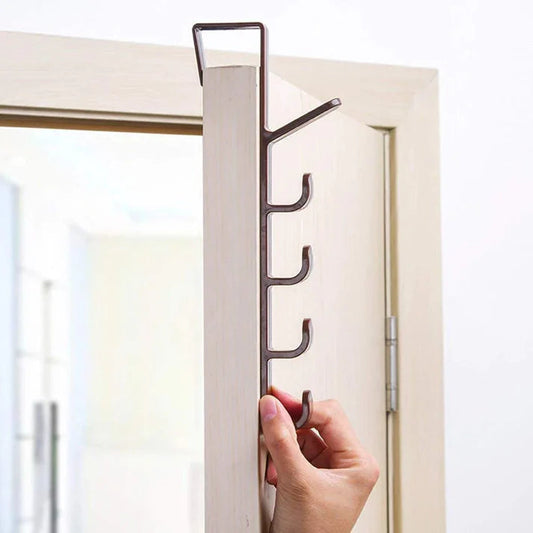 Over-the-Door Hook Rack – Space Saving Clothes, Bags & Towel Hanger