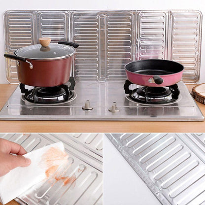 Aluminum Oil Splash Guard | Nonstick Splatter Board for Kitchen Gas Stove Cooking | Oil-Proof Foldable Shield |20-Day Money Back Guarantee