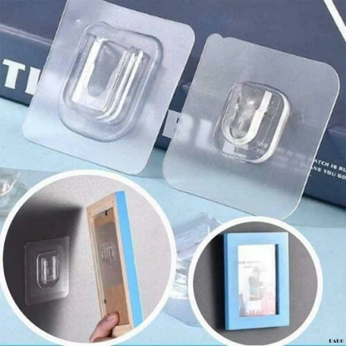 Double-Sided Adhesive Wall Hooks – Transparent Heavy Duty Wall Hangers