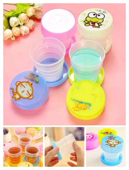1Pcs Portable Printed Plastic Foldable Magic Cup for Kids – Travel-Friendly Drinking Cup