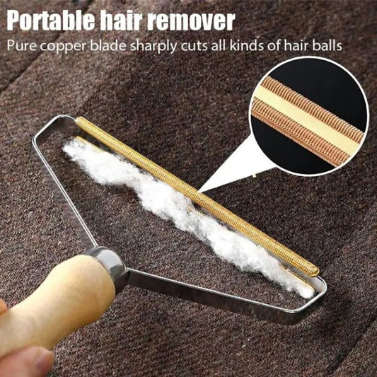 Portable Wooden Handle Lint Remover Brush – Reusable Fabric Shaver for Clothes, Sofas & Upholstery