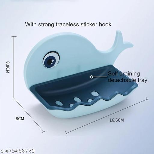 Whale Design Fish Soap Holder – Cute Bathroom Soap Box with Drain