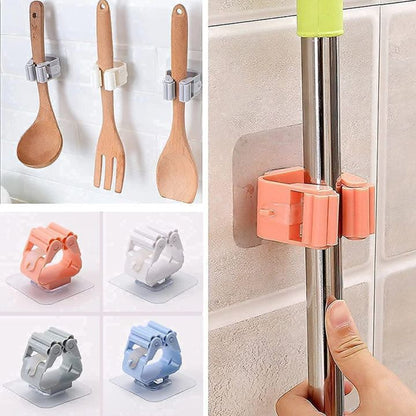 1Pcs Self Adhesive Wall Mounted Mop & Wiper Holder – Space Saving Organizer