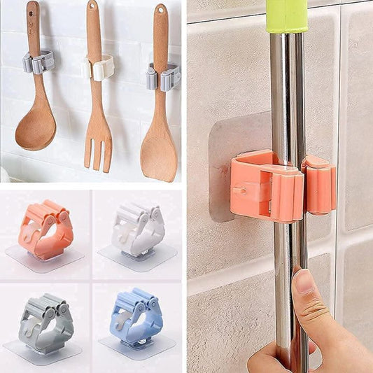 1Pcs Self Adhesive Wall Mounted Mop & Wiper Holder – Space Saving Organizer