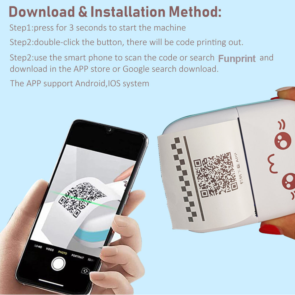 Mini Portable Bluetooth Thermal Printer – Pocket-Size Inkless Printer for Labels & Stickers
