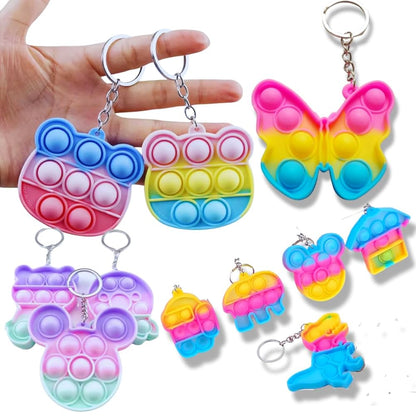 Pop It Keychain – Mini Fidget Toy Stress Reliever for Kids & Adults (Random design)