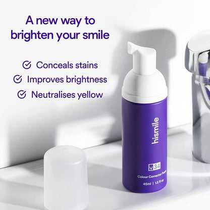 Hismile V34 Colour Corrector Serum | Purple Teeth Whitening Formula | Instantly Brightens Yellow Teeth | With 20-Day Money Back Guarantee |