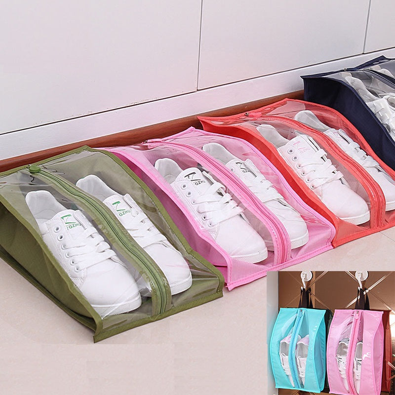 Transparent Shoe Pouch – Waterproof Travel Shoe Storage Bag with Zipper